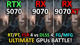 RTX 5070 vs RX 9070 vs RX 9070 XT | FSR 4 vs DLSS 4 | RT/PT Battle + FG/MFG | 1080p, 1440p, 4K |2026