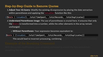 Remove Double Quotes from JQ Strings Using tonumber