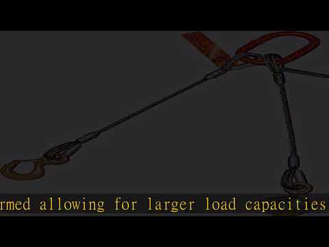 Two Leg Wire Rope Sling | 9.7 Ton Vertical Rated | Eye Hooks with Safety Latches | 3/4" Dia. | 4' L