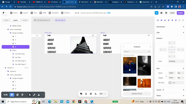 Framer tutorial : Building a full-page menu