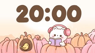 20 Minute Timer with Lofi 🐱 Cute Autumn Cat Study Timer Vibes
