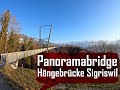➡️ 4K Panorama Suspensionbridge Sigriswil, Hängebrücke Sigriswil with Sunset.