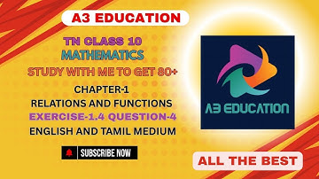 TN Class 10 Maths | Exercise 1.4 Question 4 | Chapter 1 Relations and Functions | Tamil & English