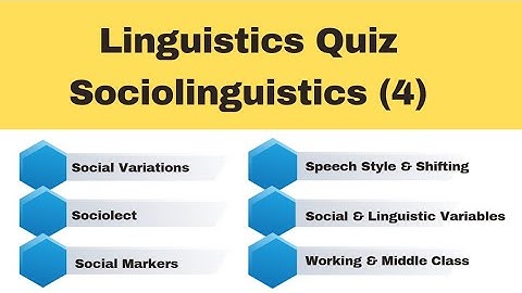 Sociolinguistics MCQS - Social Variation in Language 1 - Most Important Linguistics Quiz - Sociolect