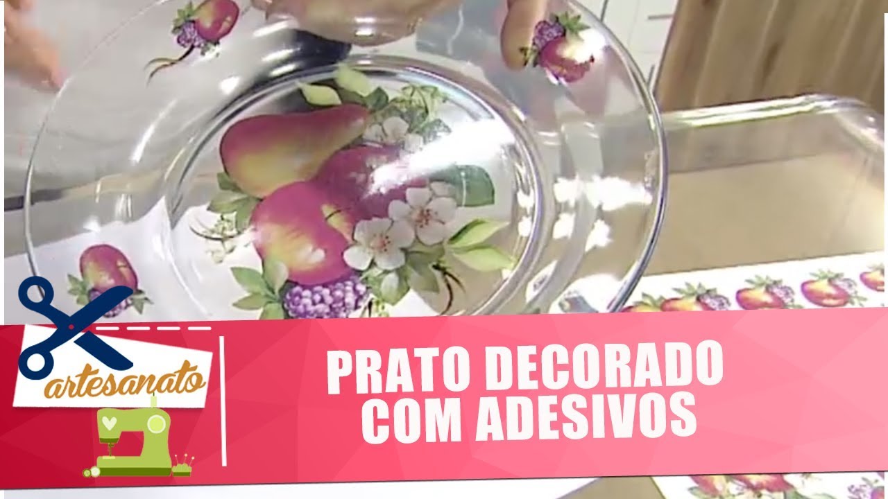 Aprenda a fazer um lindo prato decorado com adesivo - Vida Melhor - 30/07/18