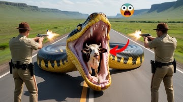 “Heroic Rescue Team Saves Innocent Mother Cow from Giant Python’s Attack 🐍”