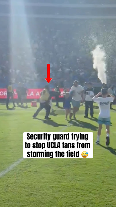 Security guard tried his best to prevent field storming 😂 (via wardcollinz/X, onwardstate/IG)
