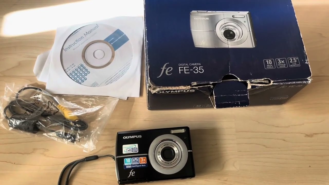 WOW! Unboxing Olympus FE-35 black 3x optical zoom lens 10MPx old