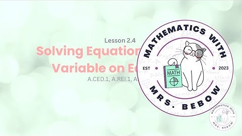Solving Equations with the Variable on Each Side, Part 1