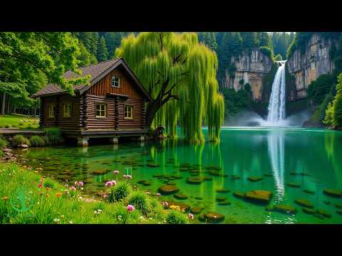3 Hours of Relaxing Nature Music🌿Waterfall Sounds, Peaceful Mountain Lake Ambience For Deep Healing