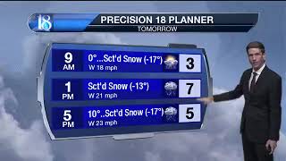 Snow showers & dangerous wind chills in the short-term.