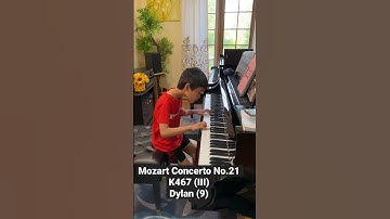 Thumbnail of Mozart Concerto No21 in C Major, K467 - Dylan (9) #piano #mozart #mozartK467 #shorts