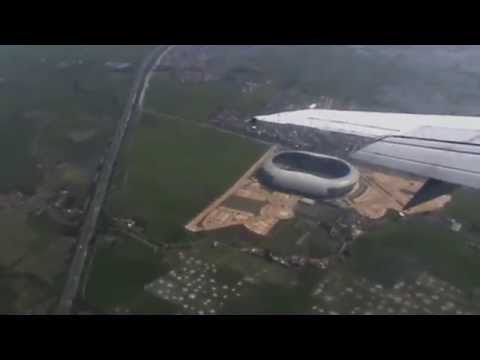 Stadion Persib dan Kota Bandung dilihat dari udara.