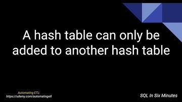 Error: A Hash Table Can Only Be Added To Another Hash Table