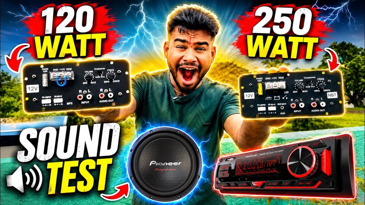 240 watt car bass tube inbuilt amplifier vs 120 watt car bass tube inbuilt amplifier sound test🔊