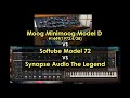 Minimoog model d vs softube model 72  vs the legend