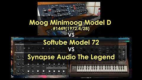 Minimoog Model D vs Softube Model 72 (+ vs The Legend)