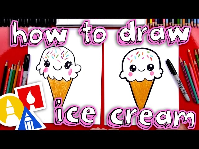 How To Draw A Cute Ice Cream Cone - YouTube