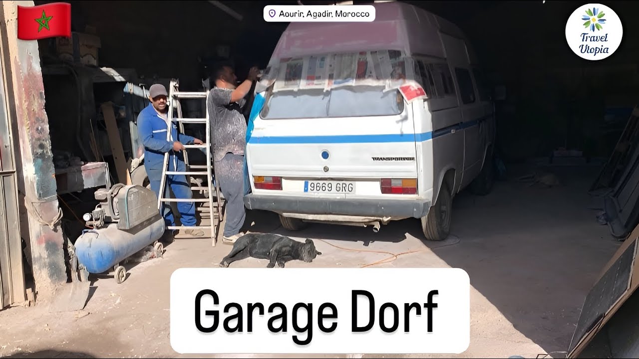 🇲🇦 DIY VW T3 Roof Painting in a Moroccan Garage | Aourir Adventure!