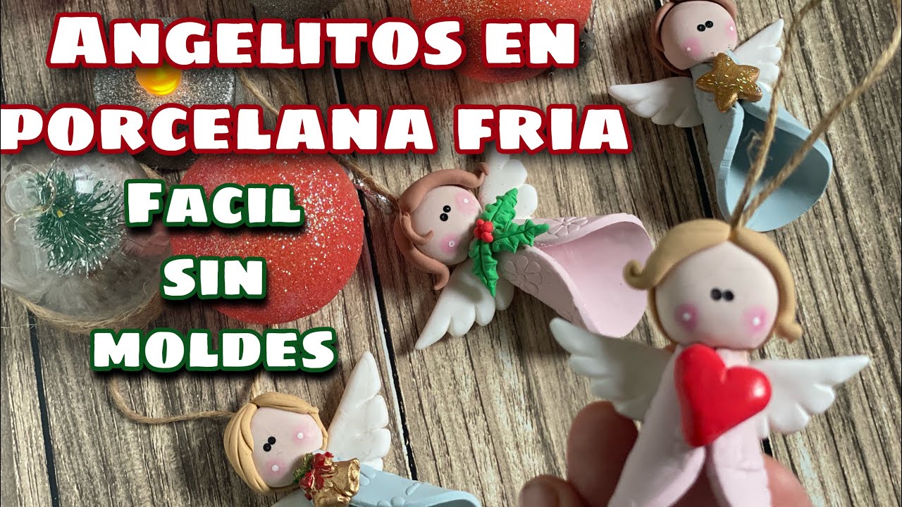 Como hacer Angelito en porcelana sin moldes- Navidad - Bautismo - Comunión Paso a paso completo