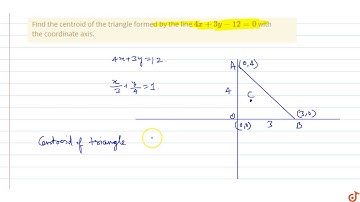 Find the centroid of the triangle formed by the line `4x +3y-12 = 0` with the coordinate axis.