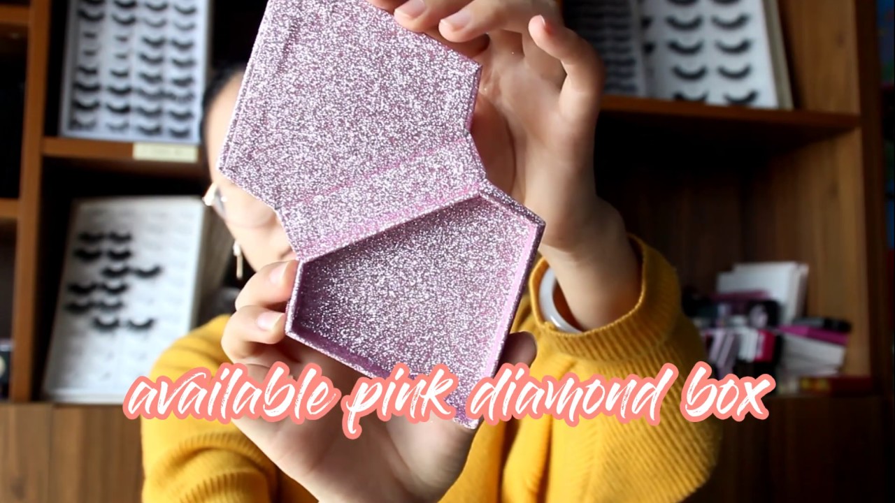Create Your Own Business Diamond Shaped Glitter Lash Box Packaging Wholesale Vendors