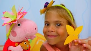 Видео для девочек. Свинка Пеппа и Элис играют с цветами