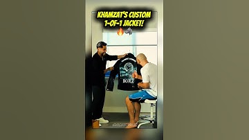 Khamzat flexes his custom 1-of-1 jacket 🔥🐺 #UFC319 #KhamzatChimaev #MMA