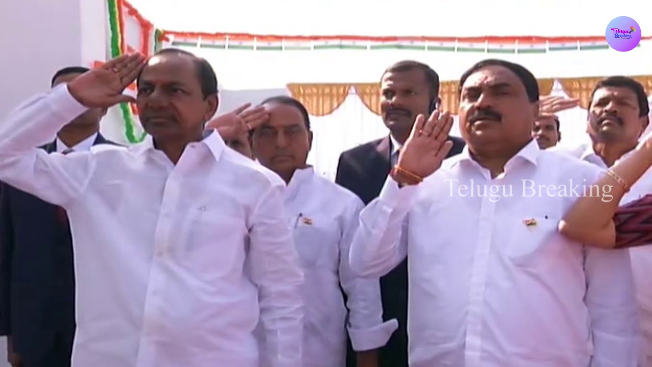 CM KCR Hosting the National Flag | 71st Republic Day Celebrations | CM KCR Flag Hosting | 