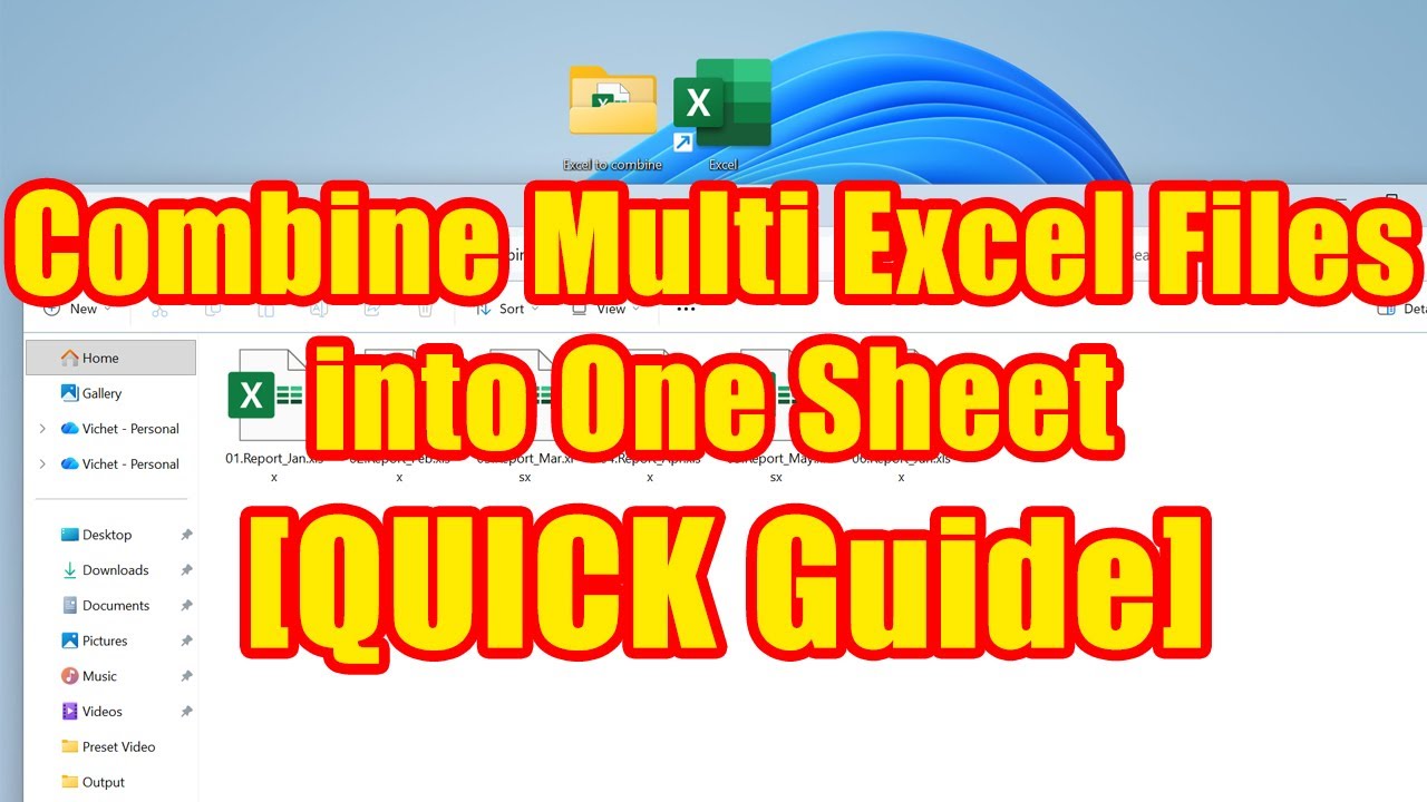 How to Combine Multi Excel Files into One Sheet [Excel Tip] #exceltips ...