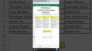 Stack multiple columns into one in Online Excel 🚀🚀🚀#excel #shorts #shortvideo
