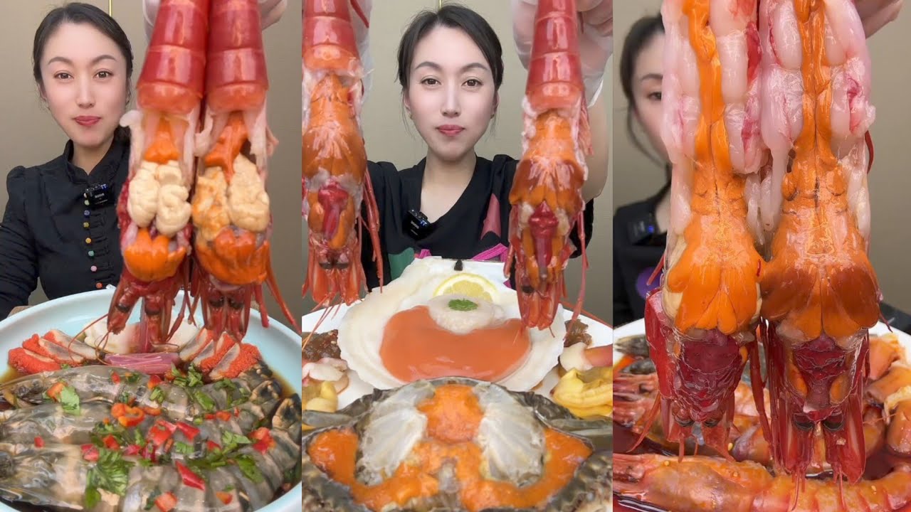 EAT SEAFOOD LOBSTER SHRIMP RED DEVIL SHRIMP SNAIL YUMMY....#mukbang #yummyfood #delicious