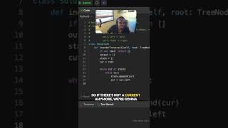 Binary Tree Inorder Traversal — Iterative Solution Using a Stack (LeetCode 94) #leetcode