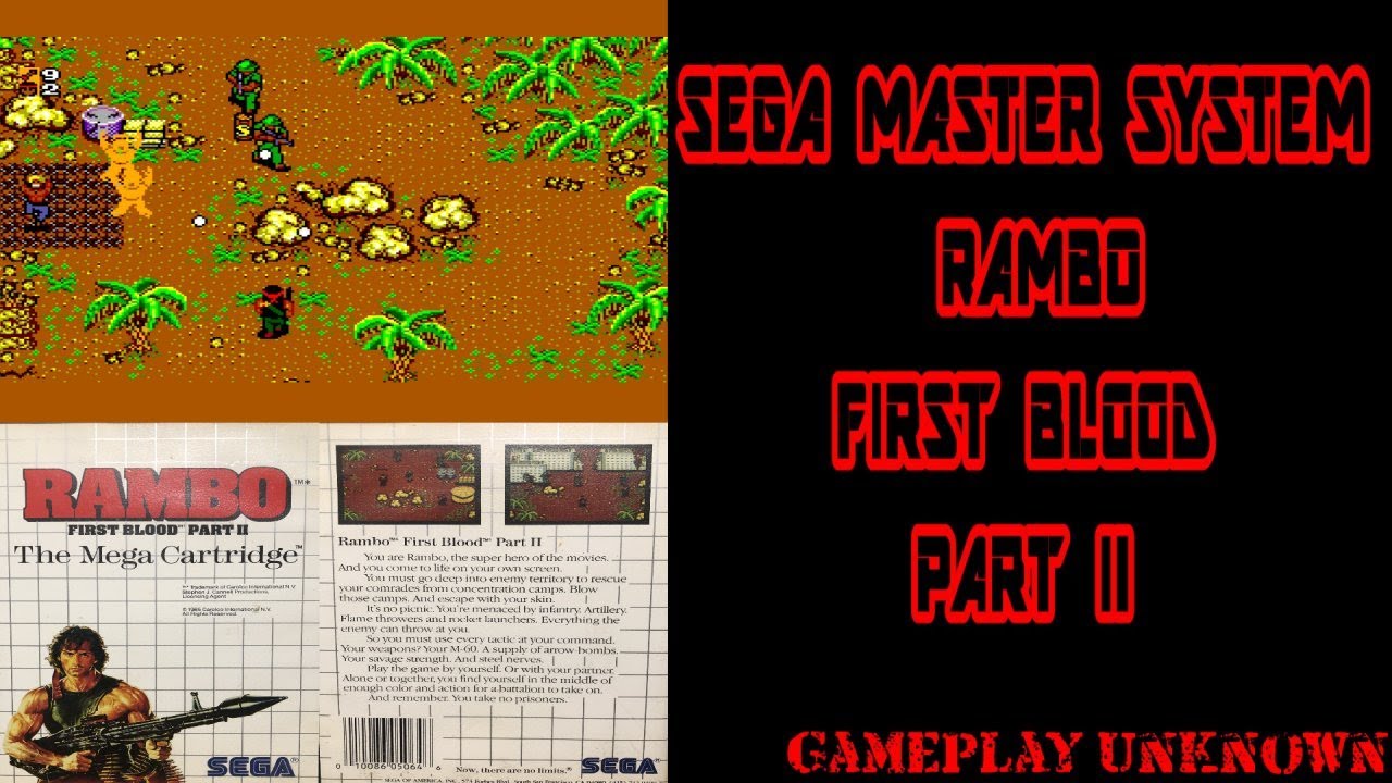 Gameplay Unknown AKA Rambo First Blood Part II Sega Master System