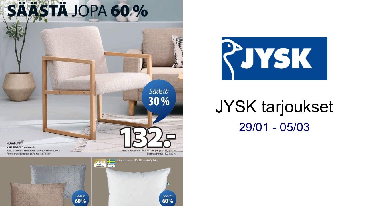 JYSK tarjoukset 29/01 - 05/03