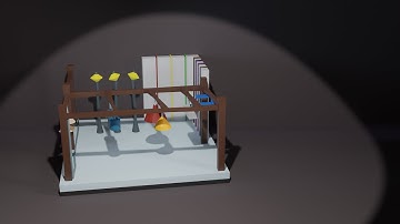 Blender modeling timelapse of low poly game asset "Lights shop"