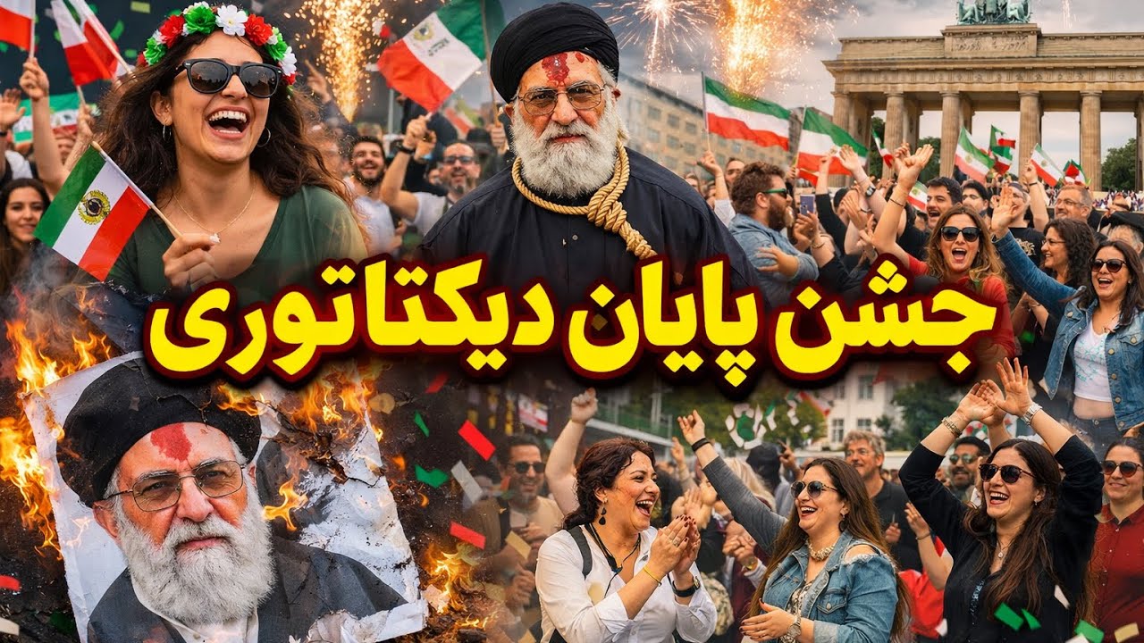 شادی مردم برلین برای پایان دیکتاتوری در ایران  