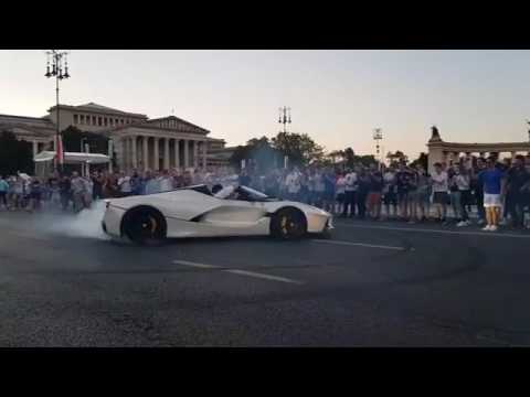 La Ferrari BIG Skid in Budapest  Gumball 3000!