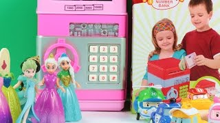 Safe bank  Elsa frozen  Play Electronic Bank Saving Real  Money //monkey play HD