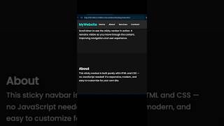 Tricks : 13/100 Sticky Navbar Using CSS | Modern UIDesignCSSTips#StickyNavbar#CodingShorts#WebDesign