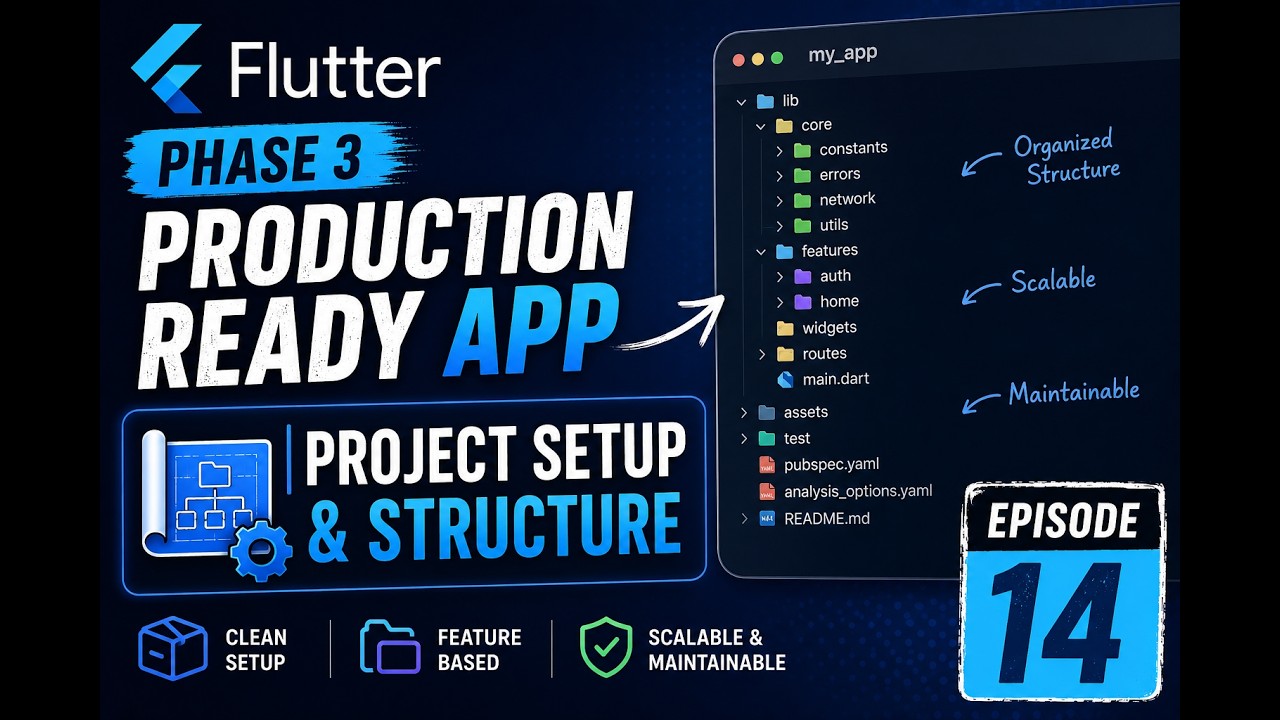 Phase 3: Production Ready Apps | Episode 14 | Flutter Project Setup ...