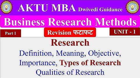 1| Business Research Methods, chapter 1, unit 1, Business Research Methods mba 2nd sem, bba 4th year