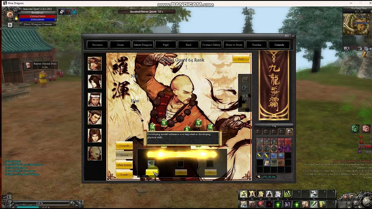 9Dragons RF- How to up Comrade lvl700 part1