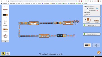 Series Circuit Setup, PhET