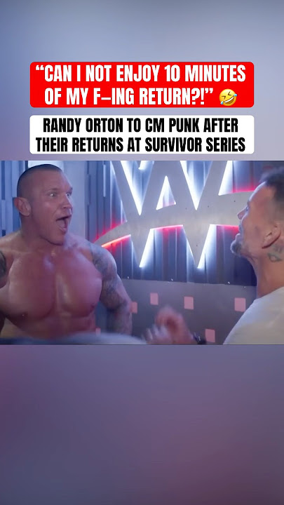 Randy Orton & CM Punk backstage at 2023 Survivor Series 😂 (via @WWE)