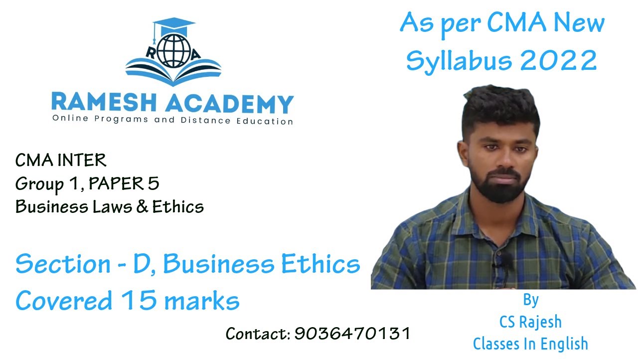 CMA Inter Paper 5 Section D Business Ethics Topic Covered 15 Marks cma-inter-paper-5-section-d-business-ethics-topic-covered-15-marks