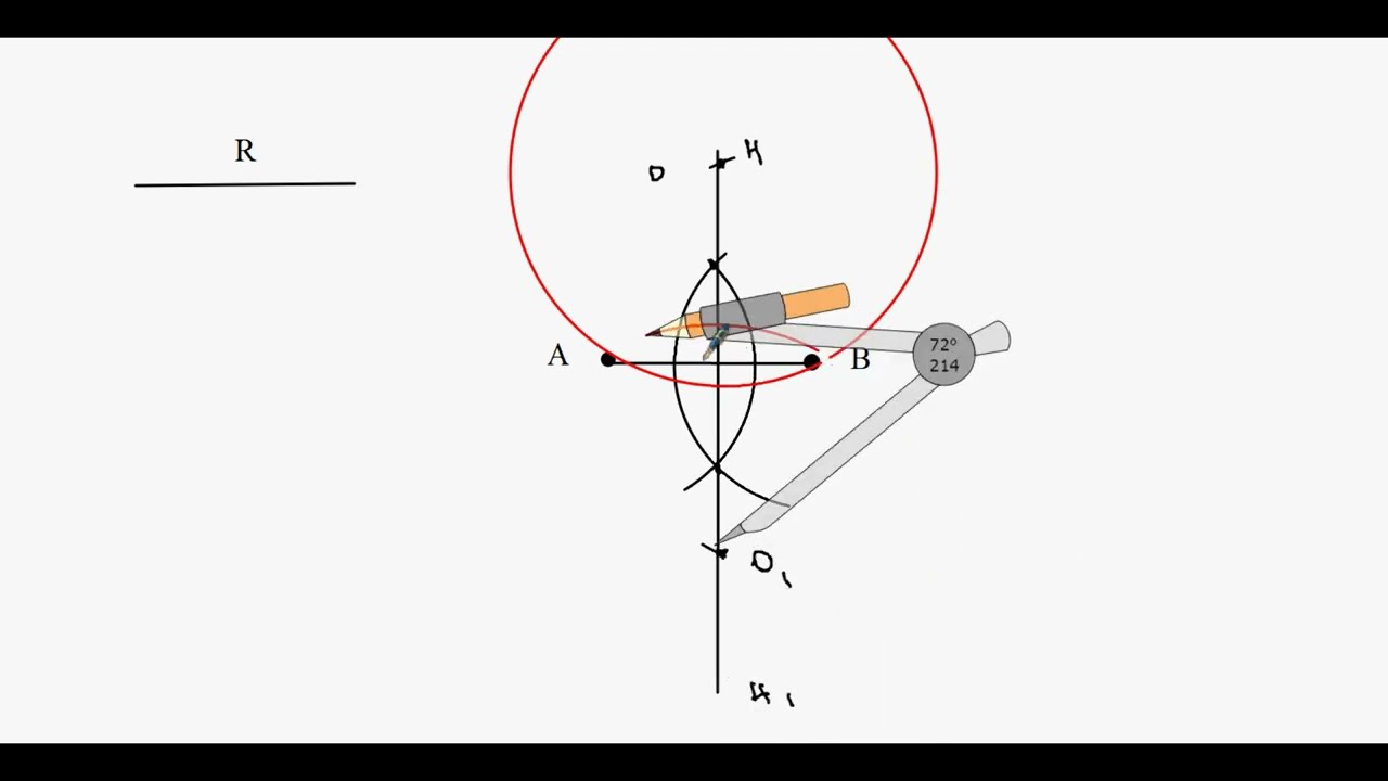 Окружность данного радиуса, проходящей через две заданные точки - YouTube