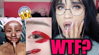 Reacting To Crazy Asian Viral Makeup Hacks 2018