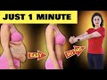 Just 1 min easy exercise to reduce belly fat in 7 days  standing no jumping abs exercise