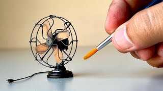 How to Build a Realistic Electric Fan (Retro Style) : Step-by-step Tutorial | Miniature ASMR Build! 